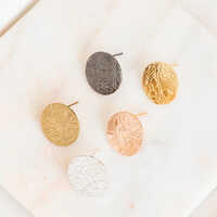 Round Designer Metal Base Earring Stud - 16mm | Multicolor, Chic And Elegant Earring Studs For A Fashion-forward Look