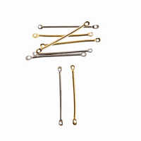 Metal Stick With 2 Hole - Metal, 40mm, Golden/silver | Weight 100 Grams, Ideal For Jewelry Crafting And Custom Designs