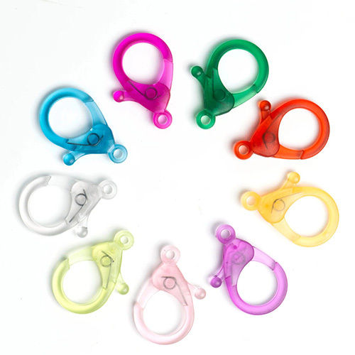 Multicolor 35Mm Transparent Plastic Lobster Claw Clasps