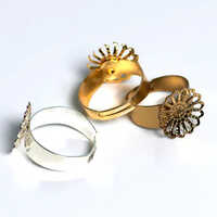 14mm Finger Ring Base - High-quality Materials, Golden/silver Colors For Men And Women, Perfect For Customization With Gemstones And Beads