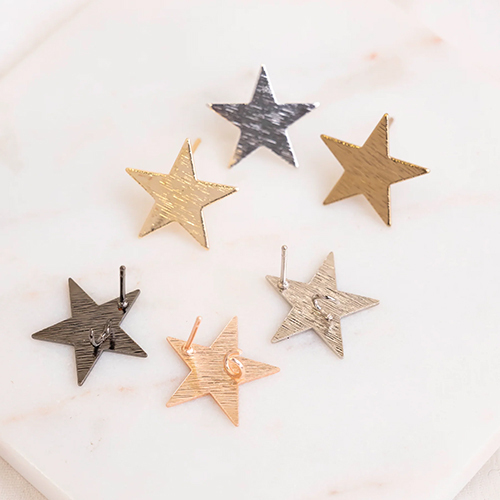 17mm Star Shape Metal Base Earring Stud