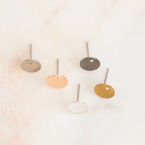 8mm Metal Base Earring Stud