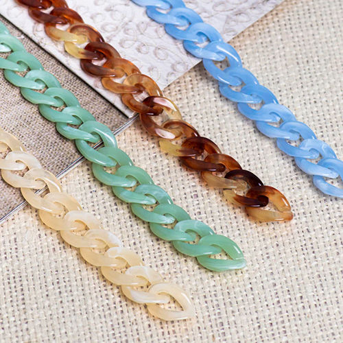 Matt Translucent Acrylic Chains | Size : 16mm | 1mtr | Ac08