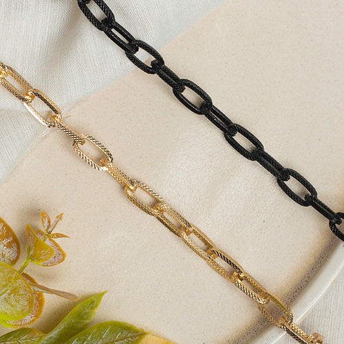 Golden/black 16x9mm Aluminium Chain