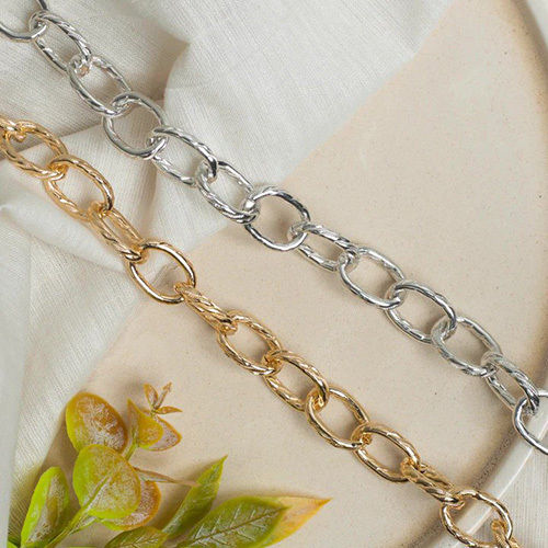 Golden/silver 22x16mm Aluminium Chain