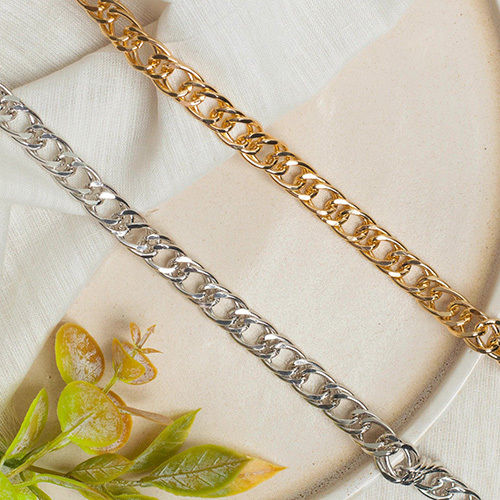 Golden/silver 15x10mm Aluminium Chain