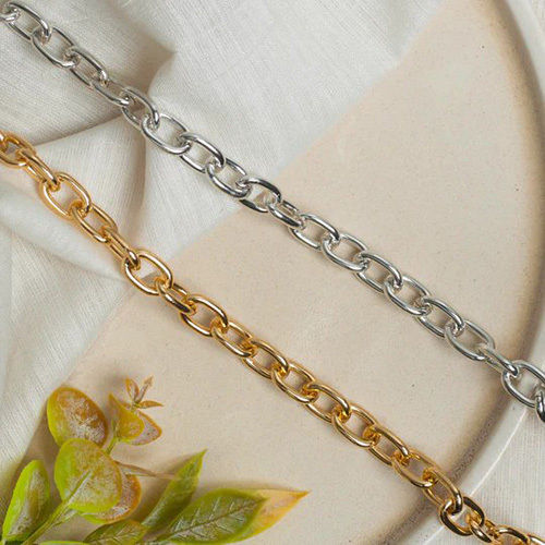 Golden/silver 16x11mm Aluminium Chain