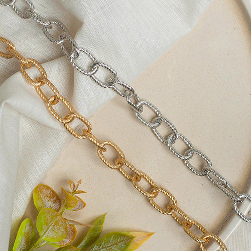 Golden/silver 20x14mm Aluminium Chain