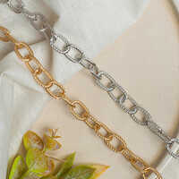 Aluminium Chain | Size: 20x14mm, Color: Golden/silver - Durable Jewelry Chain For Versatile Fashion Applications