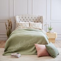 Knitted Bed Spreads - 100% Cotton, Triangle Quilted 230 X 250cm | Elegant Herringbone Design, Cozy Weight, Versatile For All Seasons
