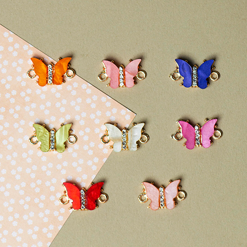 20mm Center 2 Side Ring Butterfly Charms Connector Pendant