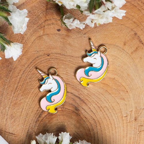 18mm Unicorn Cartoon Enamel Charm