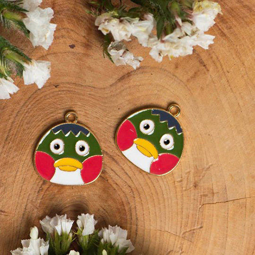 Multicolor 18Mm Angry Bird Cartoon Enamel Charms Pendants