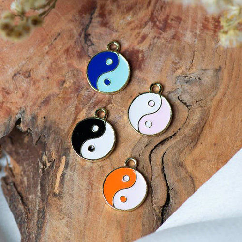 Multicolor 13mm Ying Yang Enamel Charm