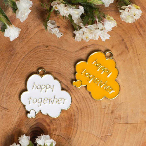 24mm Happy Together Cloud Enamel Charms Pendants