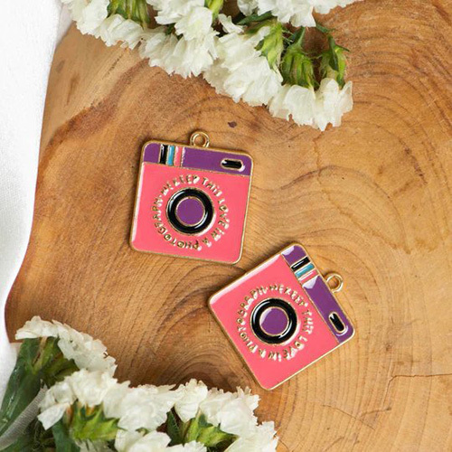 Multicolor 20Mm Camera Enamel Charms Pendants