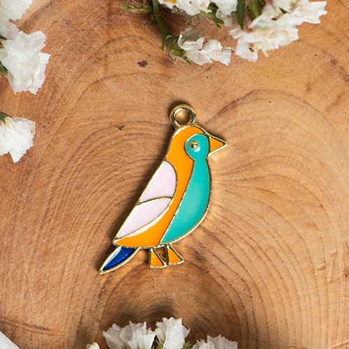 29mm Bird Enamel Charms Pendants