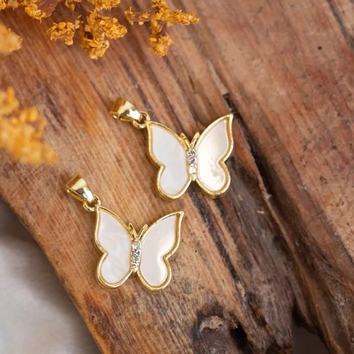 19mm Butterfly Enamel Charms Pendants