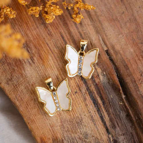 15mm Butterfly Enamel Charms Pendants