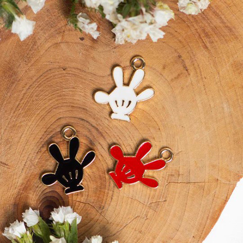 18mm Glove Enamel Charms Pendants