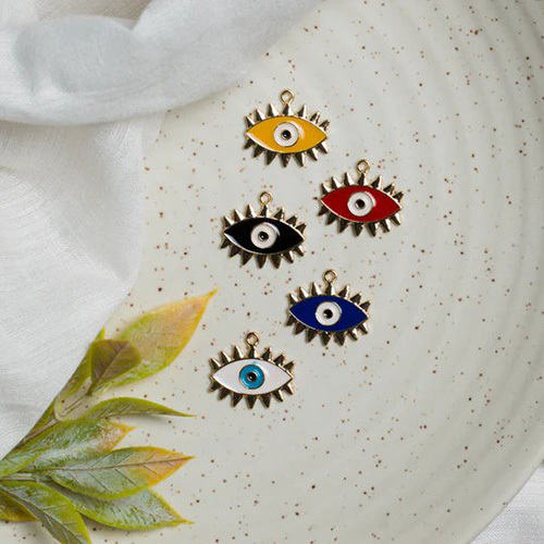 22mm Eye Shape Enamel Pendants Charms