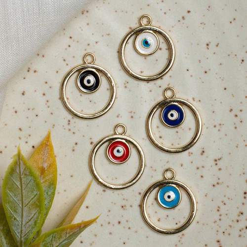 20mm Evil Eye Enamel Charms Pendants