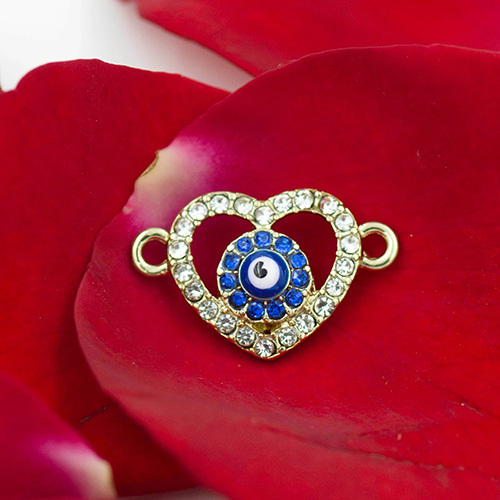 13mm Heart Luxure Evil Eye Connector