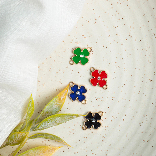 15mm Flower Evil Eye Enamel Connectors