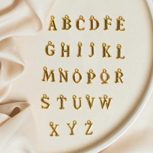 Golden Alphabet Charms