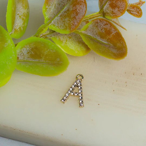 Alphabet Golden Diamond Charms