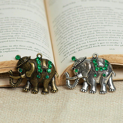 50mm Elephant Antique Alloy Charms Pendants