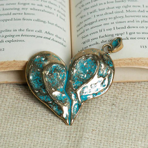 70mm Heart Antique Alloy Charms Pendants