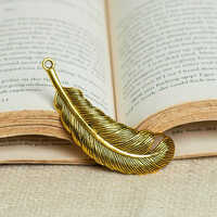 78mm Leaf Antique Alloy Charms Pendants - Color: Gold