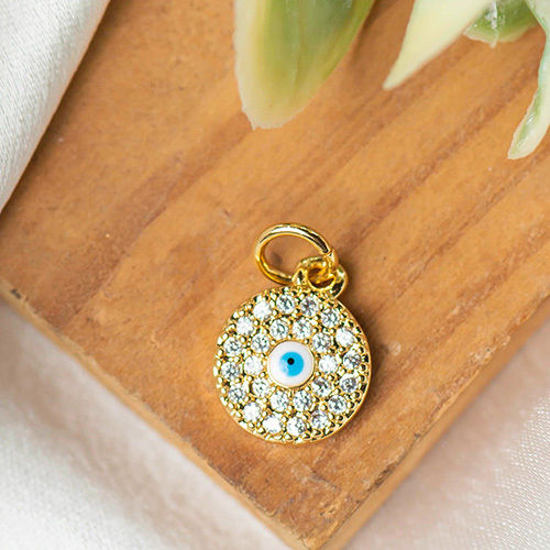 Golden 10Mm Luxure Evil Eye Charm