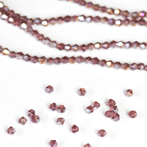 Elegant Glass Beads | Size : 4mm Crystal Rainbow Beads Approx. 88 beads perline | 10 Line