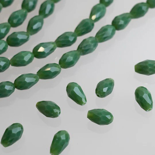 Drop Opaque Elegant Glass Beads | Size : 8x12 | 5 Line(Approx 275 Beads)