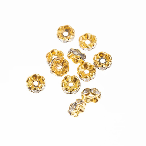 6mm Rhinestone Spacer Beads