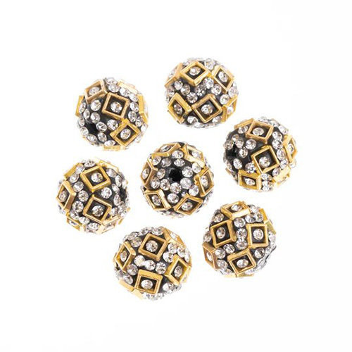 16mm Rhinestone Spacer Beads