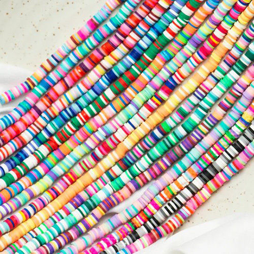 6mm Rainbow Polymer Clay Fimo Beads