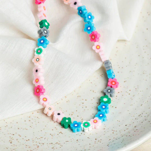 6mm Multicolor Flower Polymer Clay Fimo Beads