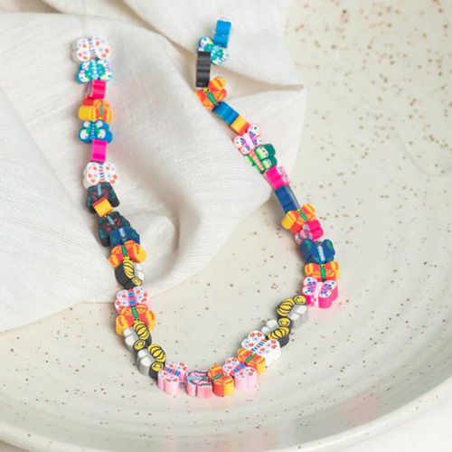 Multicolor 6mm Butterfly Polymer Clay Fimo Beads