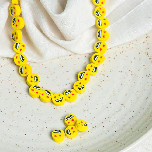 6mm Happy Smiley Polymer Clay Fimo Beads