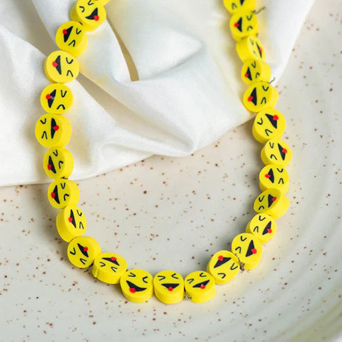 10mm Smiley Polymer Clay Fimo Beads