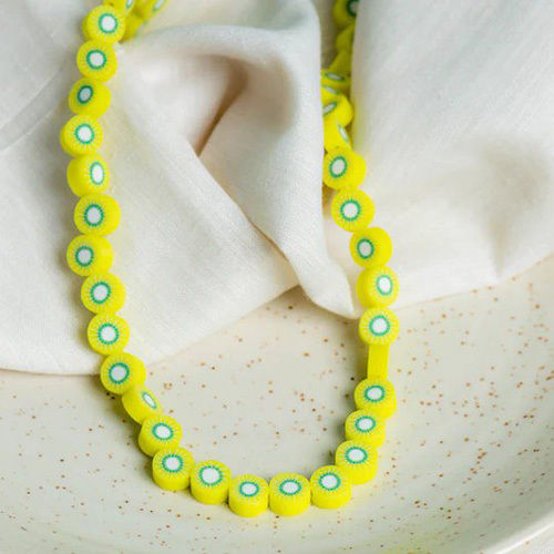 6mm Yellow Kiwi Polymer Clay Fimo Beads
