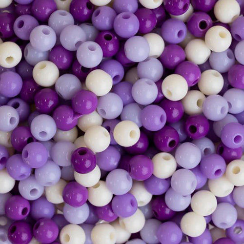 6mm Purple Shade Round Pastel Plastic Beads