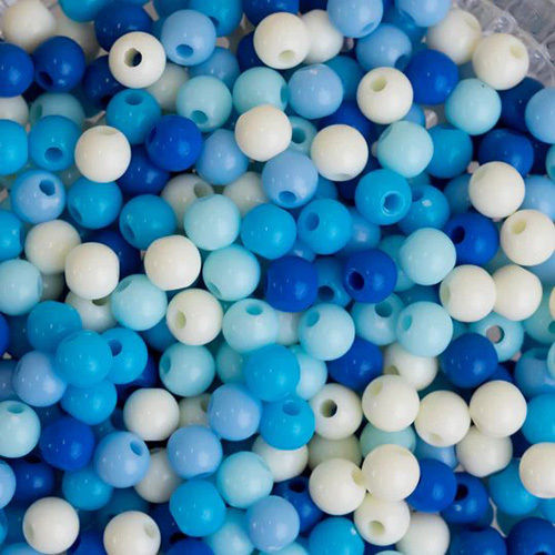 6Mm Blue Shade Round Pastel Plastic Beads Place Of Origin: India