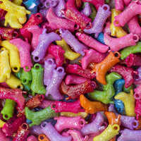 27mm Heels Designer Plastic Beads - Plastic, 27mm Size, Multicolor | Pack Of 500 Grams For Vibrant Jewelry Making Projects
