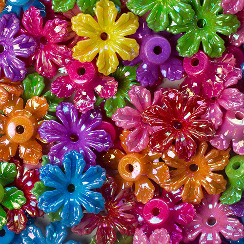 34mm Flower Designer Plastic Beads