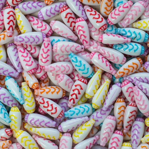 Multicolor 21Mm Designer Plastic Beads