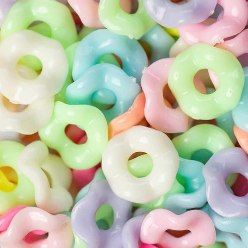 13mm Round Ring Pastel Plastic Beads